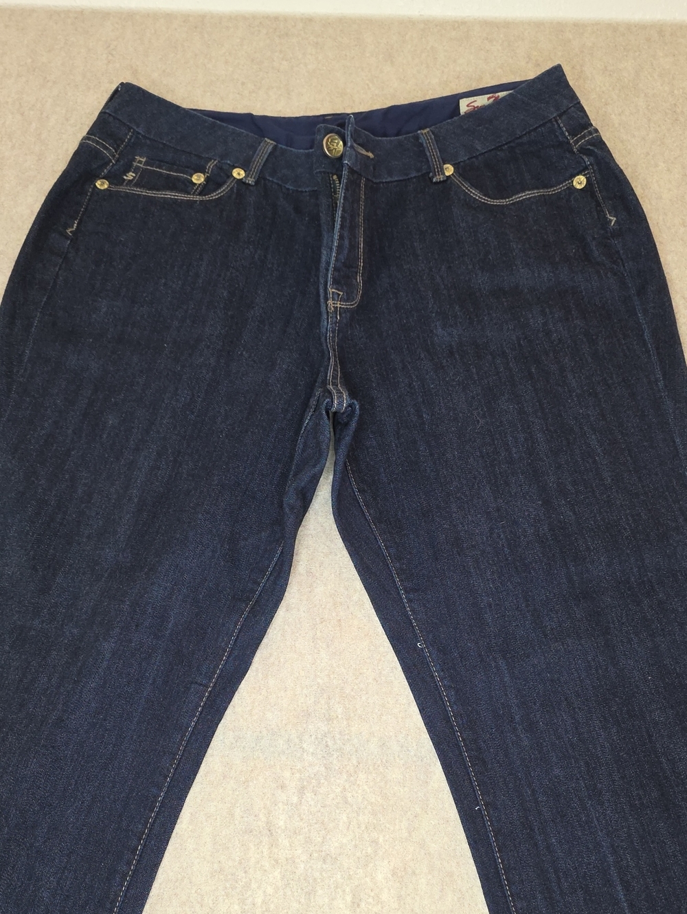 ​Seven7 Premium Denim Embellished Pocket Dark Wash Jeans Size 20